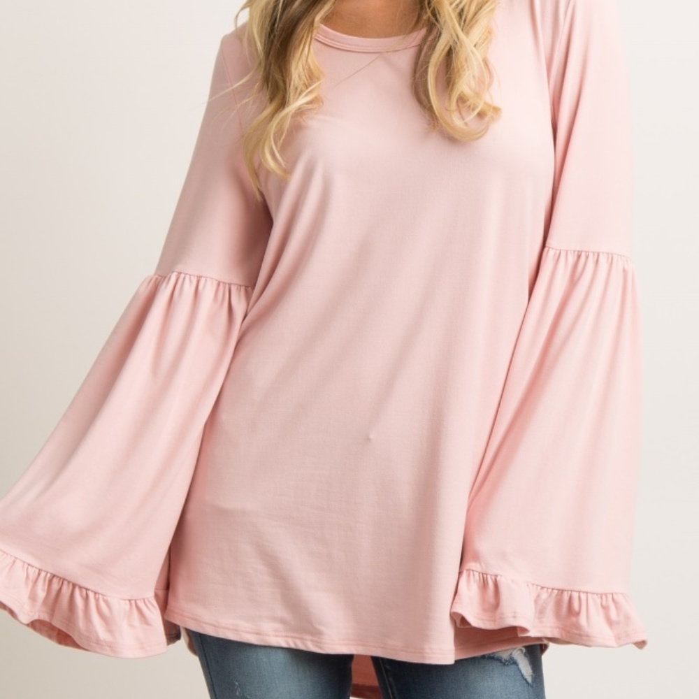 Pinkblush Soft Ruffle Bell Sleeve Top